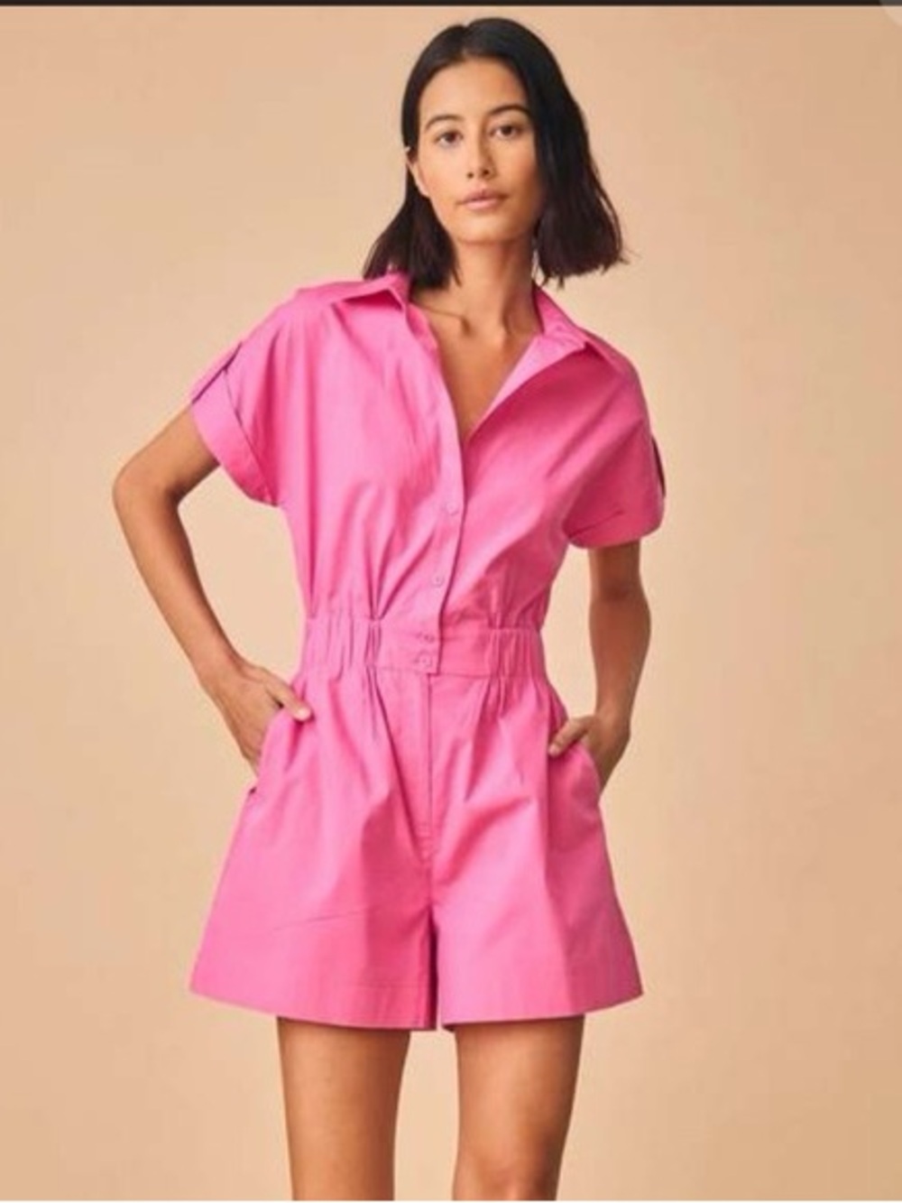 HUNTER BELL Reed Romper - Azalea Pink - size 2
